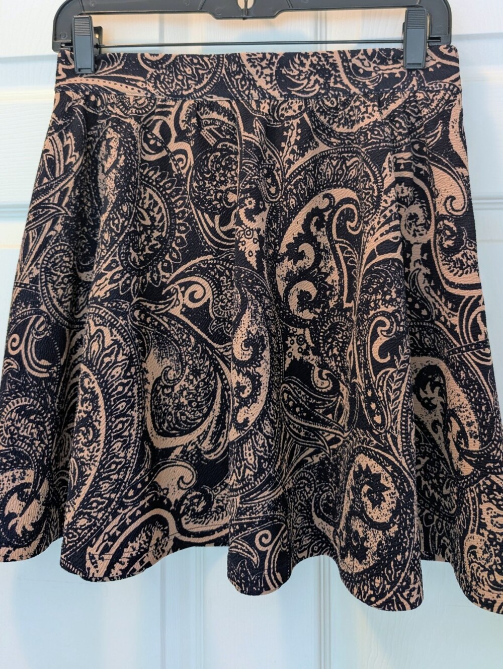 Alya Paisley A-Line Skirt, Navy and Beige